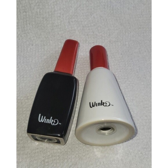 Wink Pink Nail Polish Salt & Pepper Shaker Set Retro Glass Kitchen Decor 4" - Picture 6 of 6